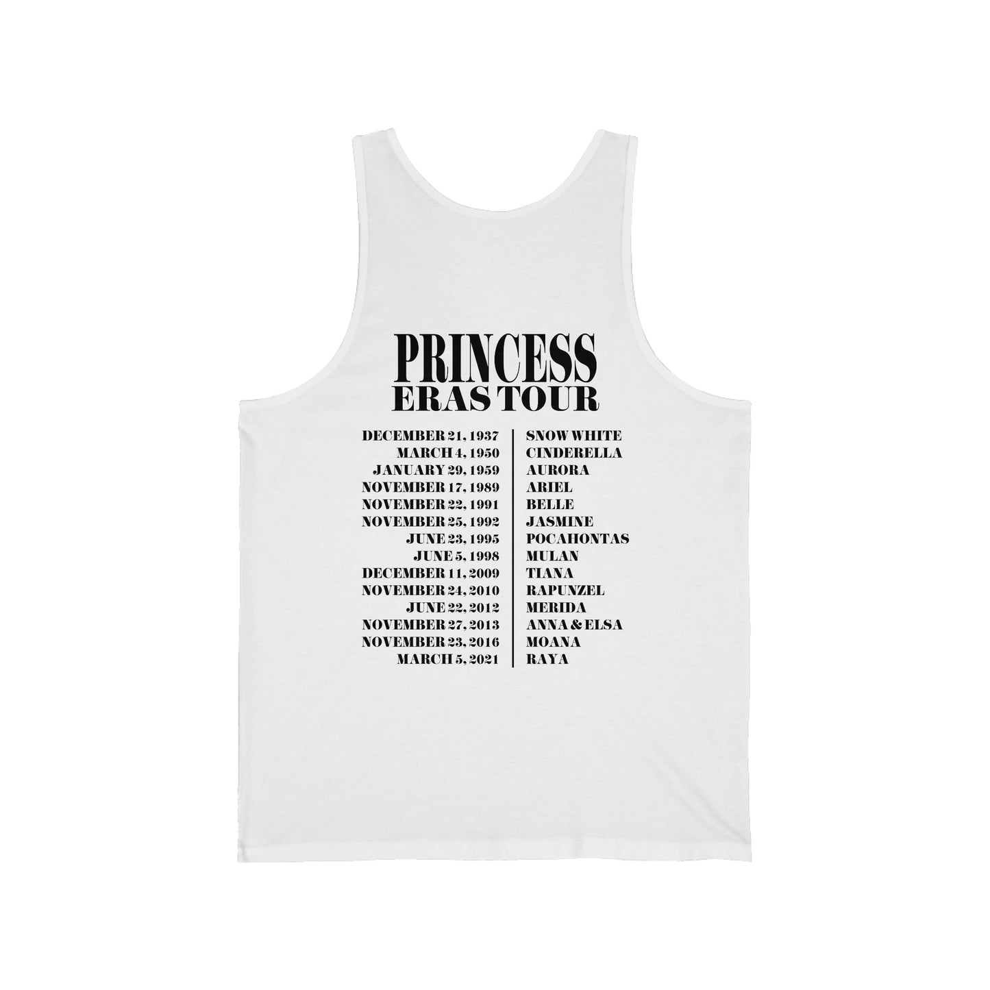 Princess Eras Tour 2.0 Tank Top | Adult Bella+Canvas Unisex