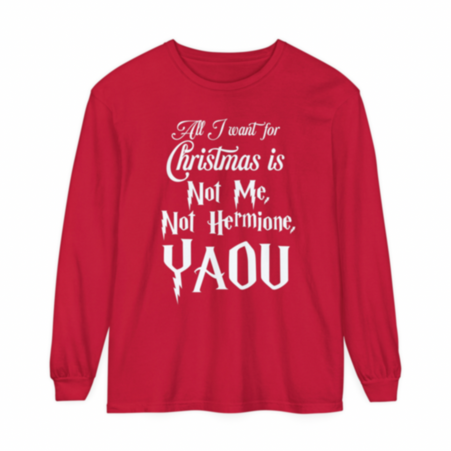 All I Want for Christmas HP Long Sleeve T-Shirt | Adult Comfort Colors Unisex