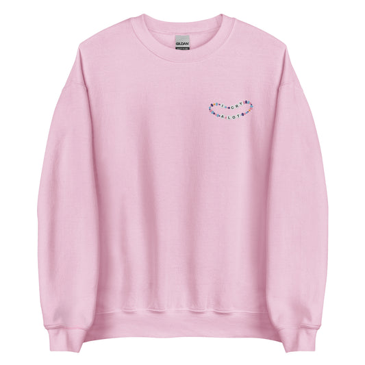 I Cry A Lot Embroidered Sweatshirt | Adult Gildan Unisex