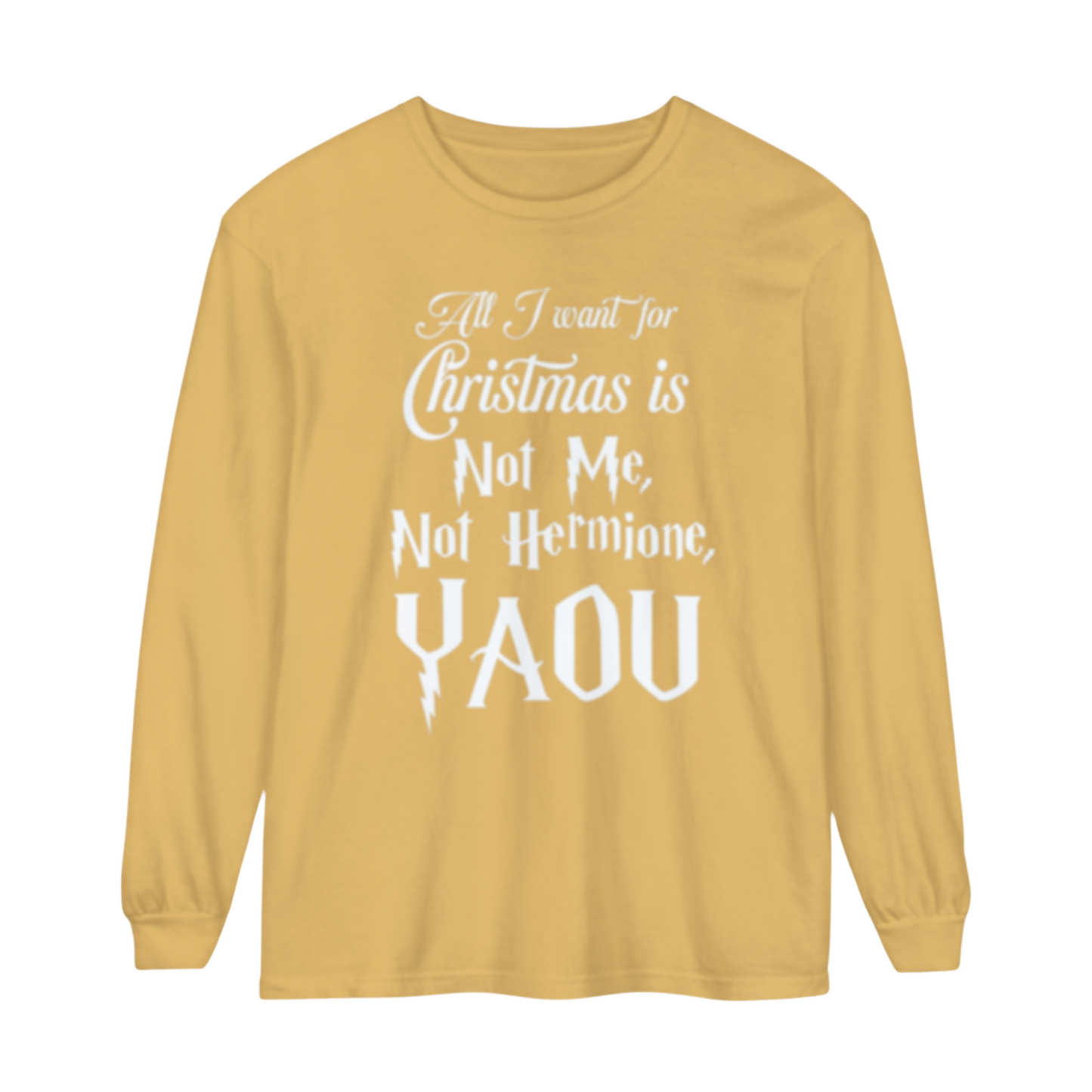 All I Want for Christmas HP Long Sleeve T-Shirt | Adult Comfort Colors Unisex