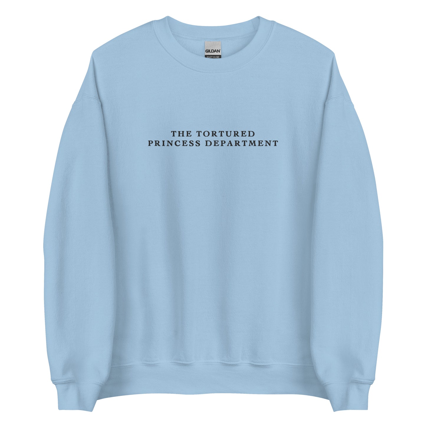 The Tortured Princess Department Black Embroidered Sweatshirt | Adult Gildan Unisex